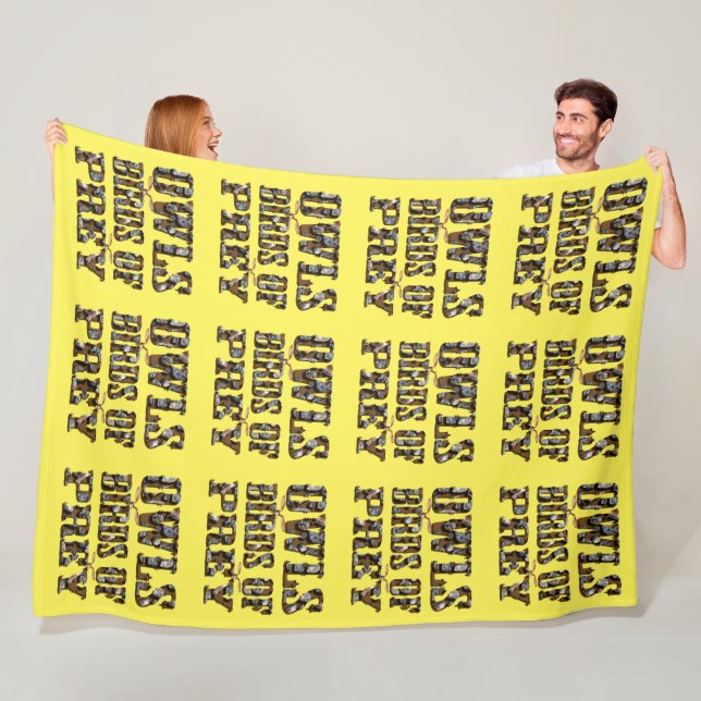 Couverture Polaire Chouettes Oiseaux De Prey, (En situation)