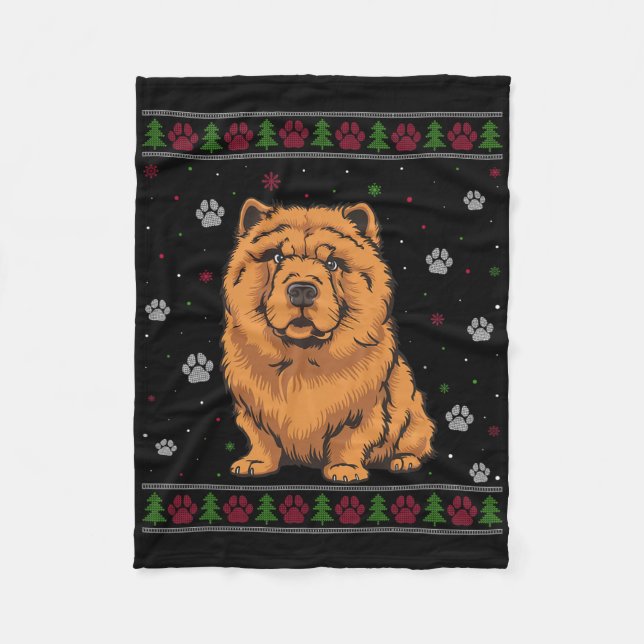 Couverture Polaire Chow Chow Sweat de Noël Xmas Animal chien chien Lo (Devant)