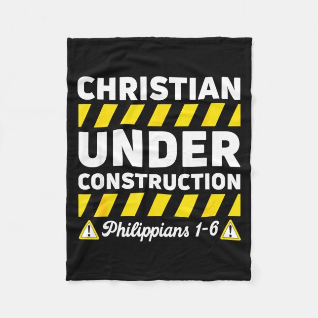 Couverture Polaire Chrétien drôle en construction Philippiens 1-6 S (Devant)