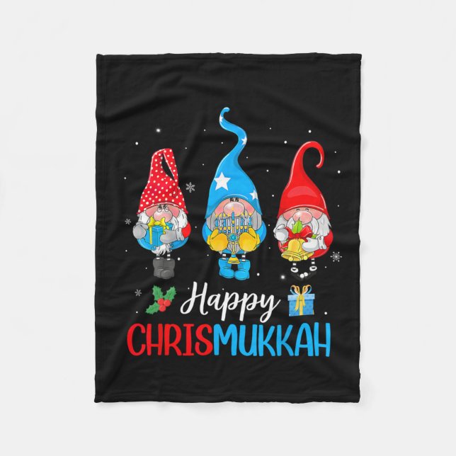 Couverture Polaire Chrismukkah Gnomes Joyeux Noël Et Joyeux Hanuk (Devant)