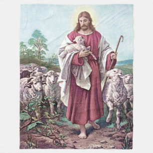 Couverture Polaire Christ Le Bon Pasteur Bernard Plockhorst 1878