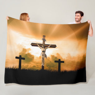 Couverture Polaire CHRIST sur la CROIX