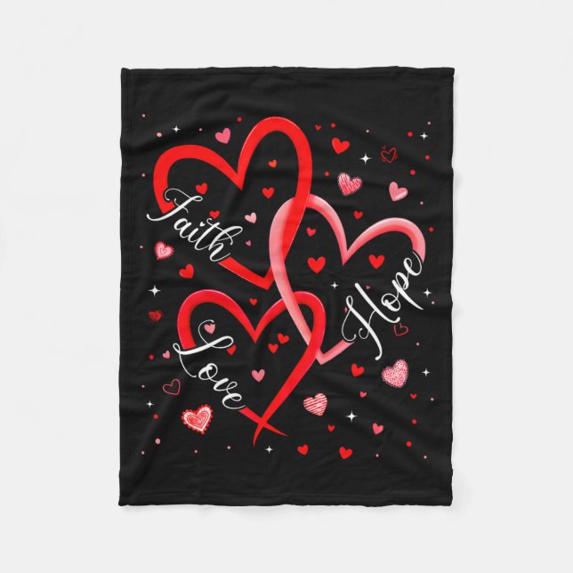 Couverture Polaire Christian Faith Hope Love Hearts Religious Valenti (Devant)