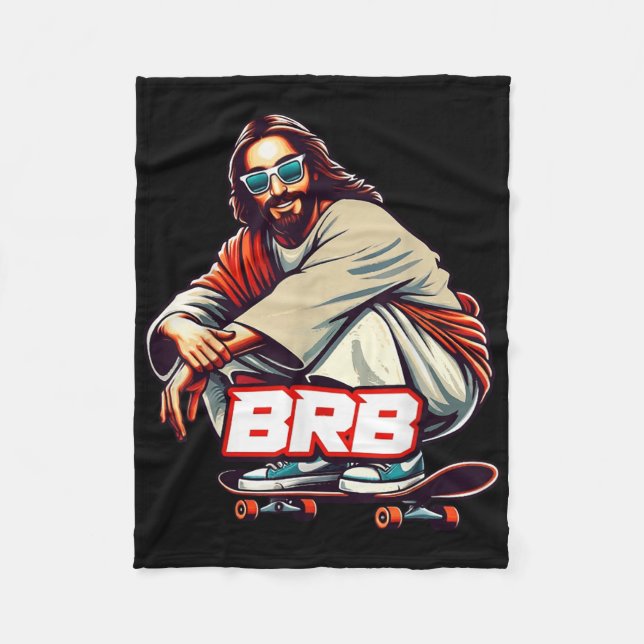 Couverture Polaire Christian Lover Funny Sport Skateboard Meme Basic (Devant)