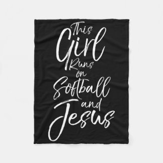 Couverture Polaire Christian Sport Gift This Girl Runs On Softll And 