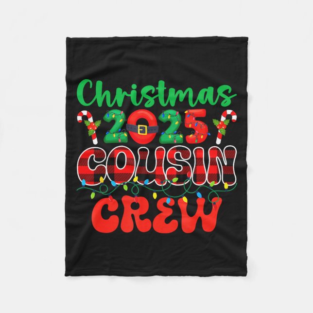 Couverture Polaire Christmas 2025 Cousin Crew Xmas Lights Family Reun (Devant)
