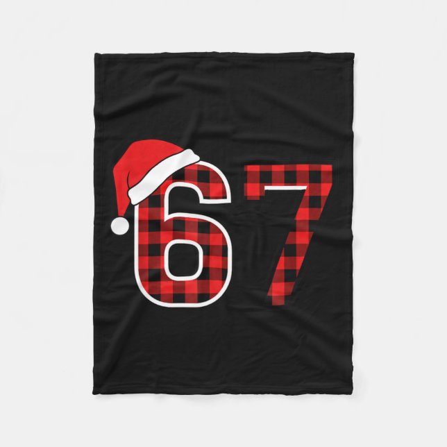 Couverture Polaire Christmas 67 Meme Six Seven Buffalo Plaid Santa Ha (Devant)
