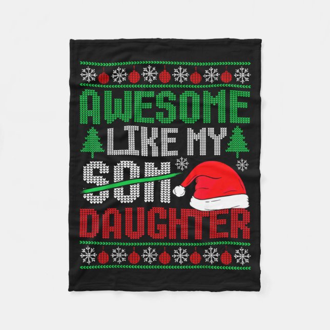 Couverture Polaire Christmas Awesome Like My Daughter Santa Hat Ugly  (Devant)