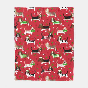 Couverture Polaire Christmas Basset Hound