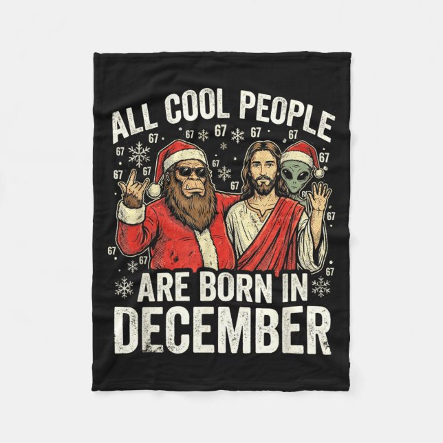 Couverture Polaire Christmas Birthday Humor Funny Jesus Born In Decem (Devant)