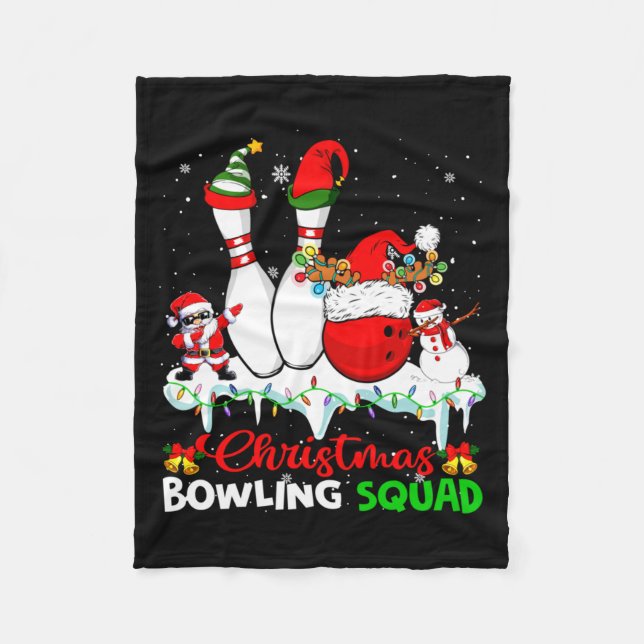 Couverture Polaire Christmas Bowling Squad Dabbing Santa Elf Bowling  (Devant)
