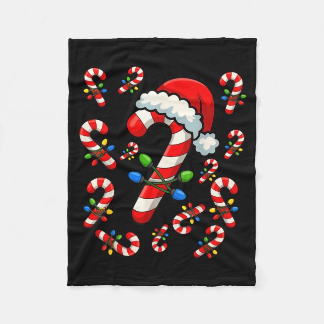 Couverture Polaire Christmas Candy Cane Crew Xmas Holiday Family Matc (Devant)