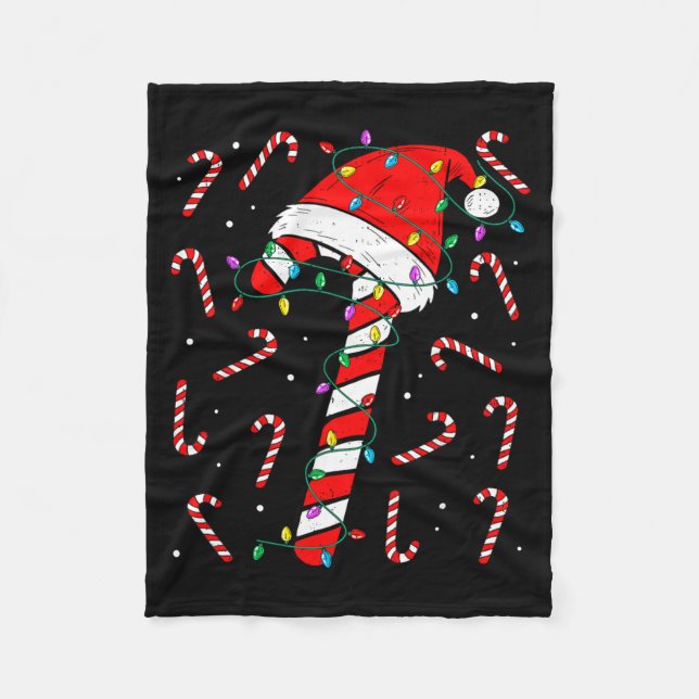 Couverture Polaire Christmas Candy Cane Hat Santa Xmas Holiday Toddle (Devant)