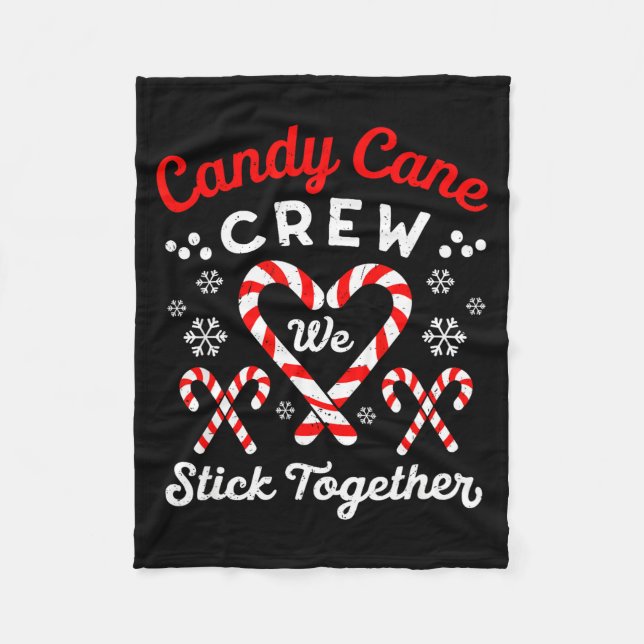 Couverture Polaire Christmas Candy Cane Heart Holiday Family Matching (Devant)