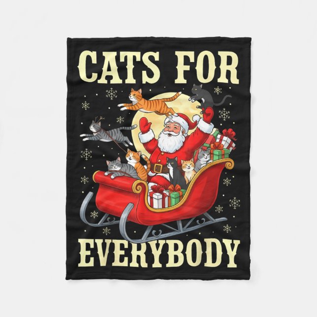 Couverture Polaire Christmas Cats For Everybody Santa Lover Holiday  (Devant)