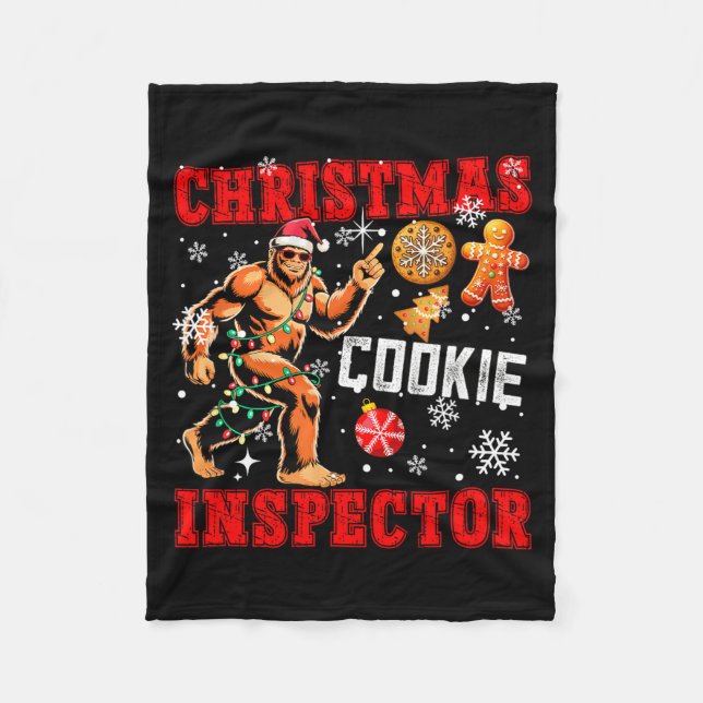 Couverture Polaire Christmas Cookie Inspector Xmas Santa Bigfoot Funn (Devant)