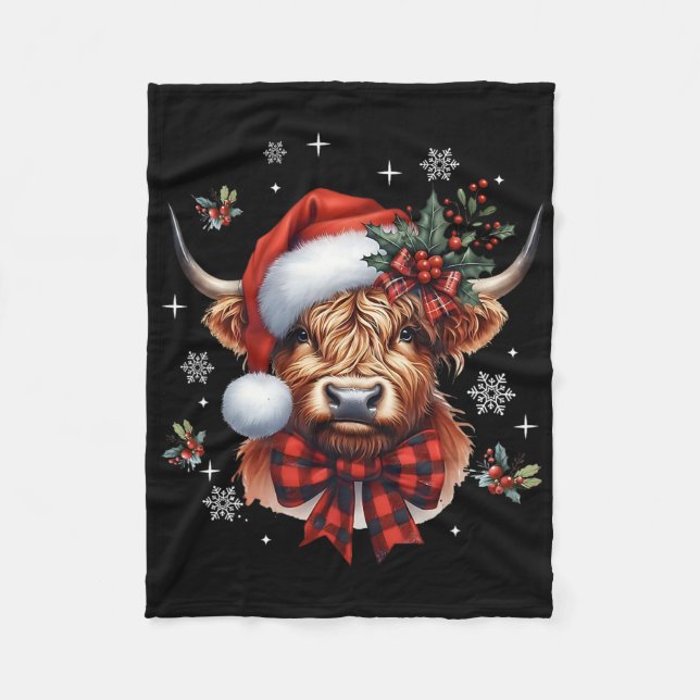 Couverture Polaire Christmas Coquette Cow Cute Moo Cow Xmas Holiday  (Devant)