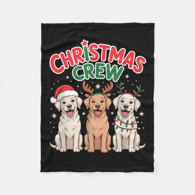Couverture Polaire Christmas Crew Xmas Puppy Funny Christmas Labrador (Devant)