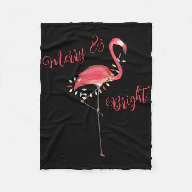 Couverture Polaire Christmas Cute Nk Flamingo String Lights T Shirt  (Devant)