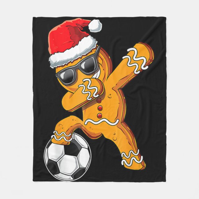 Couverture Polaire Christmas Dabbing Gingerbread Homme Dab Football F (Devant)