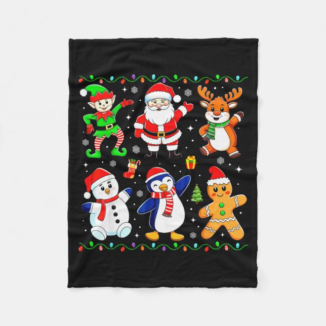 Couverture Polaire Christmas Dabbing Santa Elf Friends Boys Girls Men (Devant)