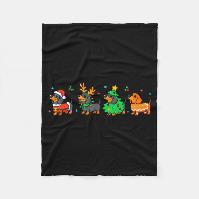 Couverture Polaire Christmas Dachshund Dog Weenie Merry Woofmas Dog M (Devant)