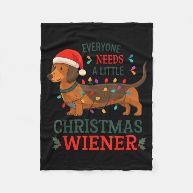 Couverture Polaire Christmas Dachshund Everyone Need Weiner Dog Pajam (Devant)