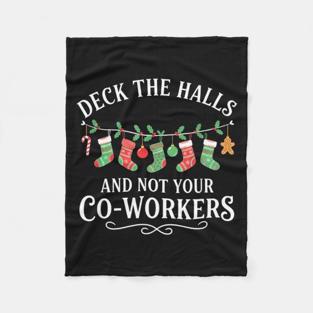 Couverture Polaire Christmas Deck The Halls And Not Your Co-workers F (Devant)