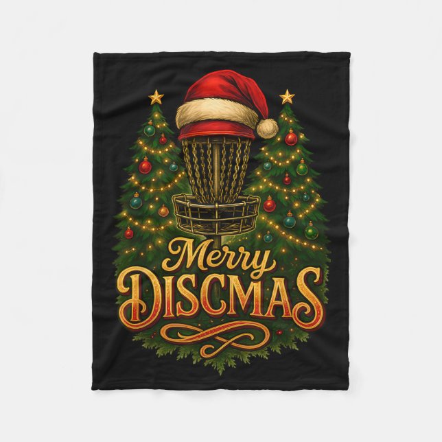 Couverture Polaire Christmas Disc Golf Merry Discmas  (Devant)