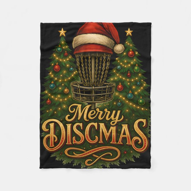 Couverture Polaire Christmas Disc Golf Merry Discmas  (Devant)