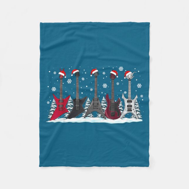 Couverture Polaire Christmas Electric Guitars Metalhead Guitarist Xma (Devant)