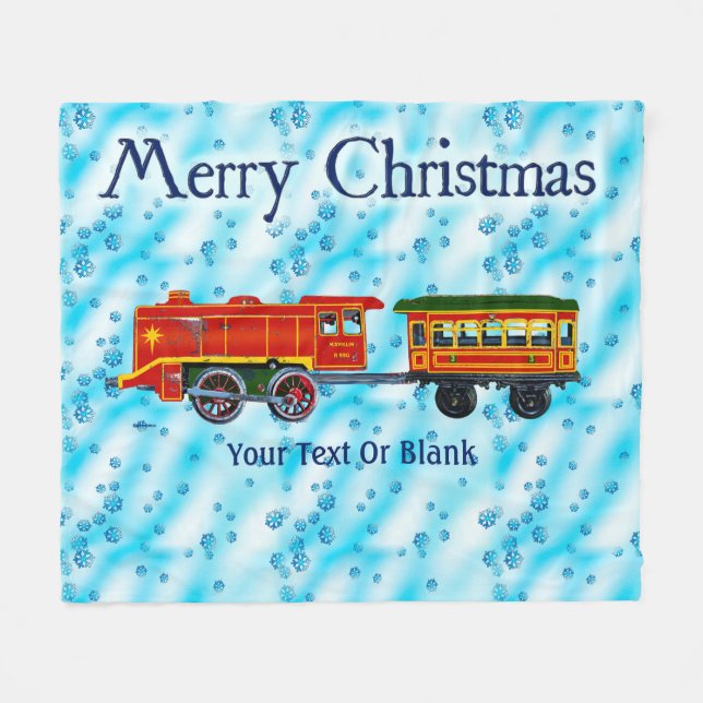 Couverture Polaire Christmas Express - Joyeux Noël (Devant (Horizontal))