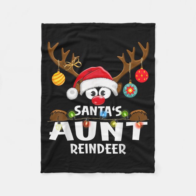 Couverture Polaire Christmas Family Santa's Aunt Reindeer Pajama  (Devant)