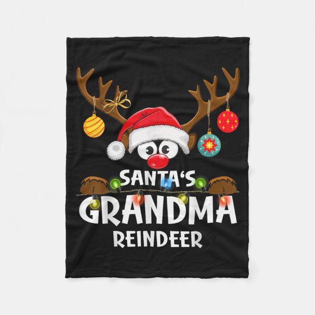 Couverture Polaire Christmas Family Santa's Grandma Reindeer Pajama  (Devant)