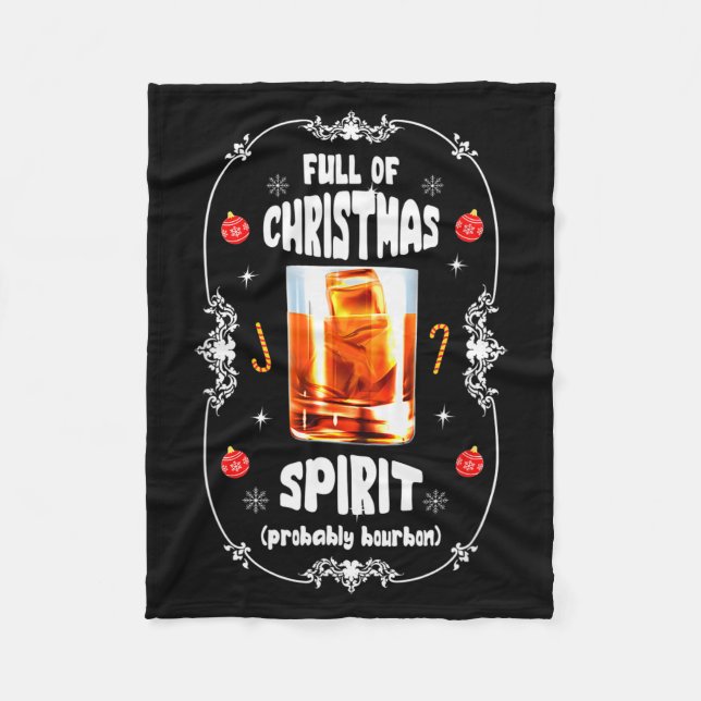 Couverture Polaire Christmas Fir Tree With Bourbon Ugly Xmas Bourbon  (Devant)