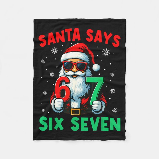 Couverture Polaire Christmas Funny Santa Says Six Seven 67 Meme Boys  (Devant)