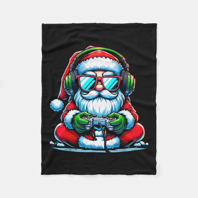 Couverture Polaire Christmas Gamer Boys Video Game Santa Xmas  (Devant)