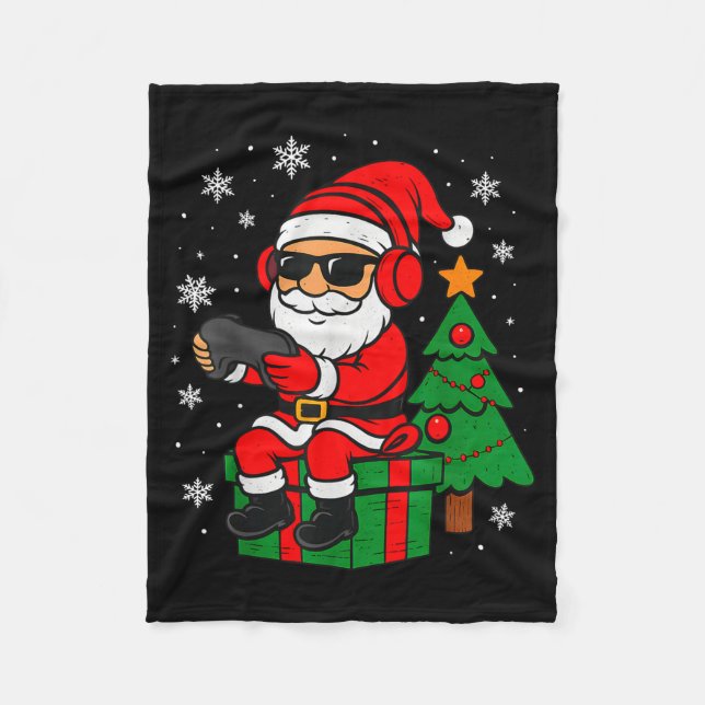 Couverture Polaire Christmas Gamer Retro Santa Funny Xmas Gaming Men  (Devant)