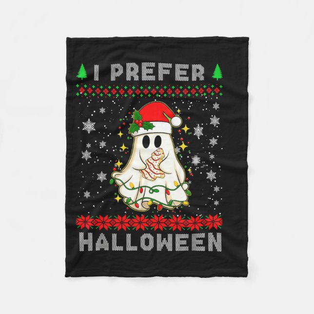 Couverture Polaire Christmas Ghost I Prefer Halloween Ugly Xmas Men W (Devant)