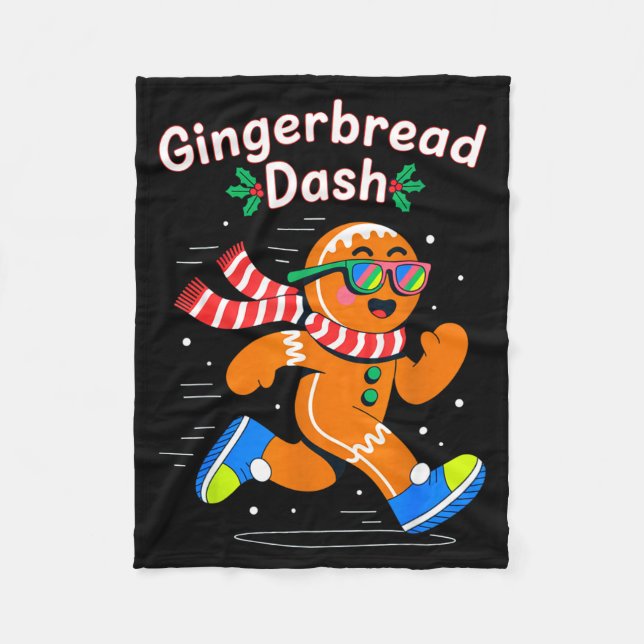 Couverture Polaire Christmas Gingerbread Dash Running Runner Xmas Mar (Devant)