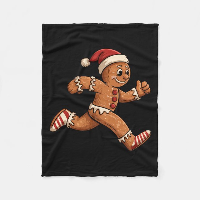 Couverture Polaire Christmas Gingerbread Running Funny Runners Pajama (Devant)