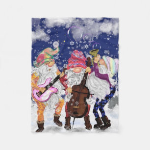 Couverture Polaire Christmas Gnome Music Band Fleece Blanket