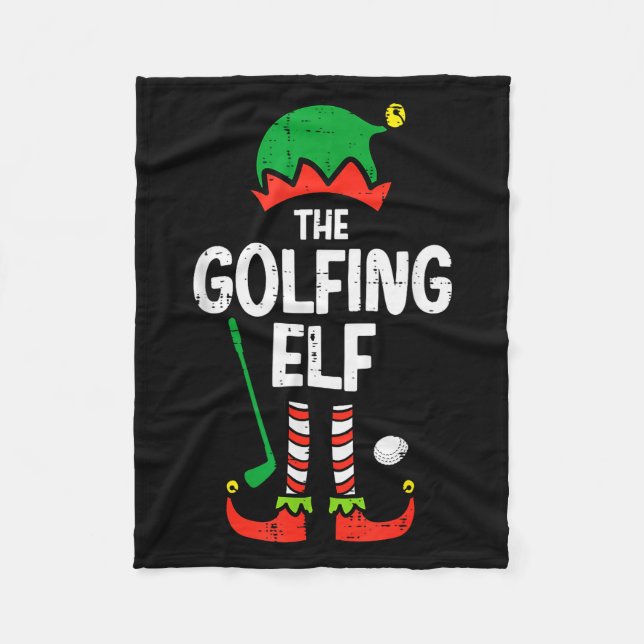 Couverture Polaire Christmas Golfing Elf Xmas Golf Family Match Golfe (Devant)