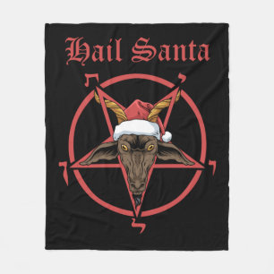 Couverture Polaire Christmas Hail Père Noël Satanism Goat Satan Bapho