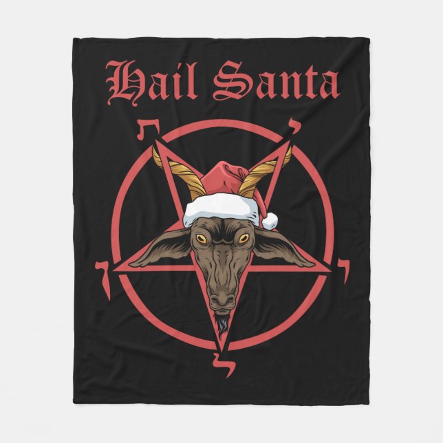 Couverture Polaire Christmas Hail Père Noël Satanism Goat Satan Bapho (Devant)