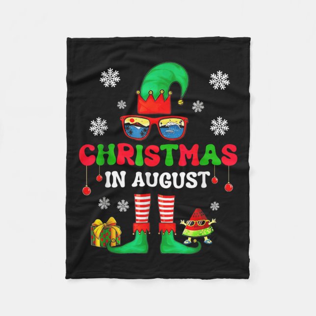 Couverture Polaire Christmas In August Funny Elf For Summer Xmas Men  (Devant)