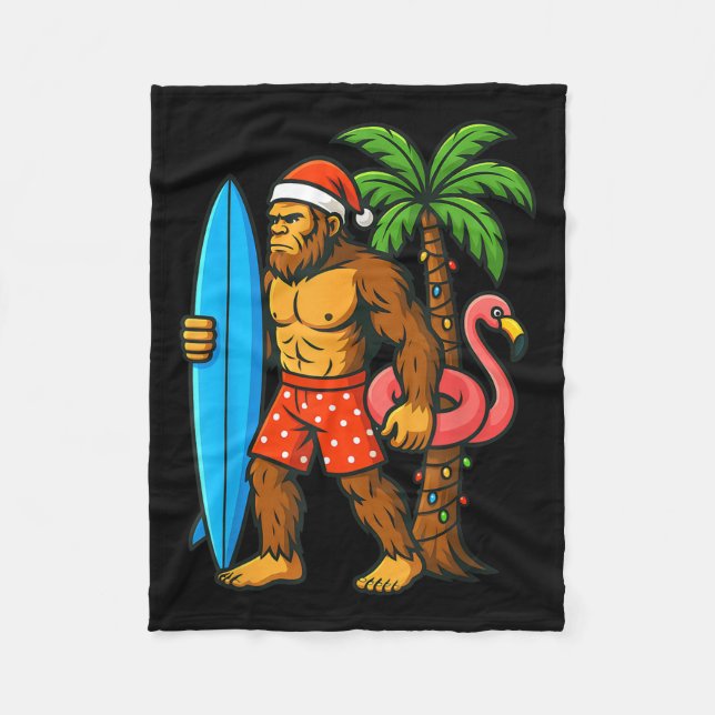 Couverture Polaire Christmas In July Bigfoot Hawaiian Xmas Palm Tree  (Devant)