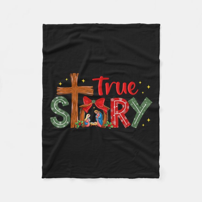 Couverture Polaire Christmas Jesus Cross Religious Christian Xmas Tru (Devant)