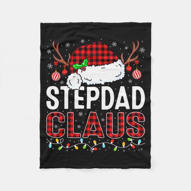 Couverture Polaire Christmas Lights Stepdad Claus Family Matching Xma (Devant)