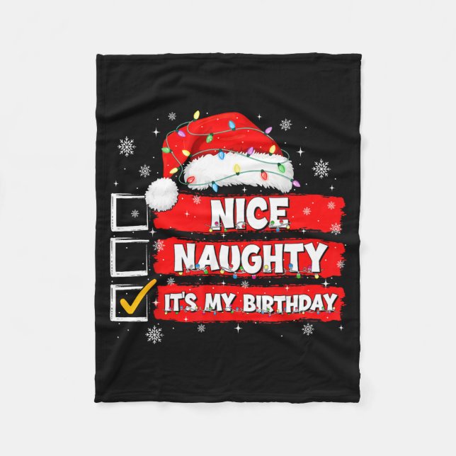 Couverture Polaire Christmas List Santa Claus Nice Naughty It's My Bi (Devant)